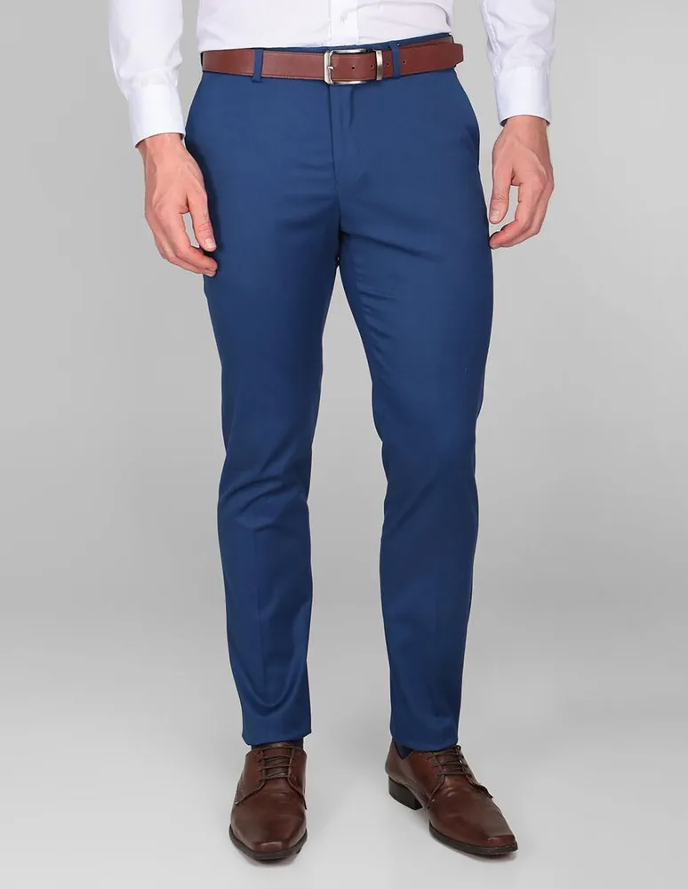 Pantalon de best sale vestir azul hombre