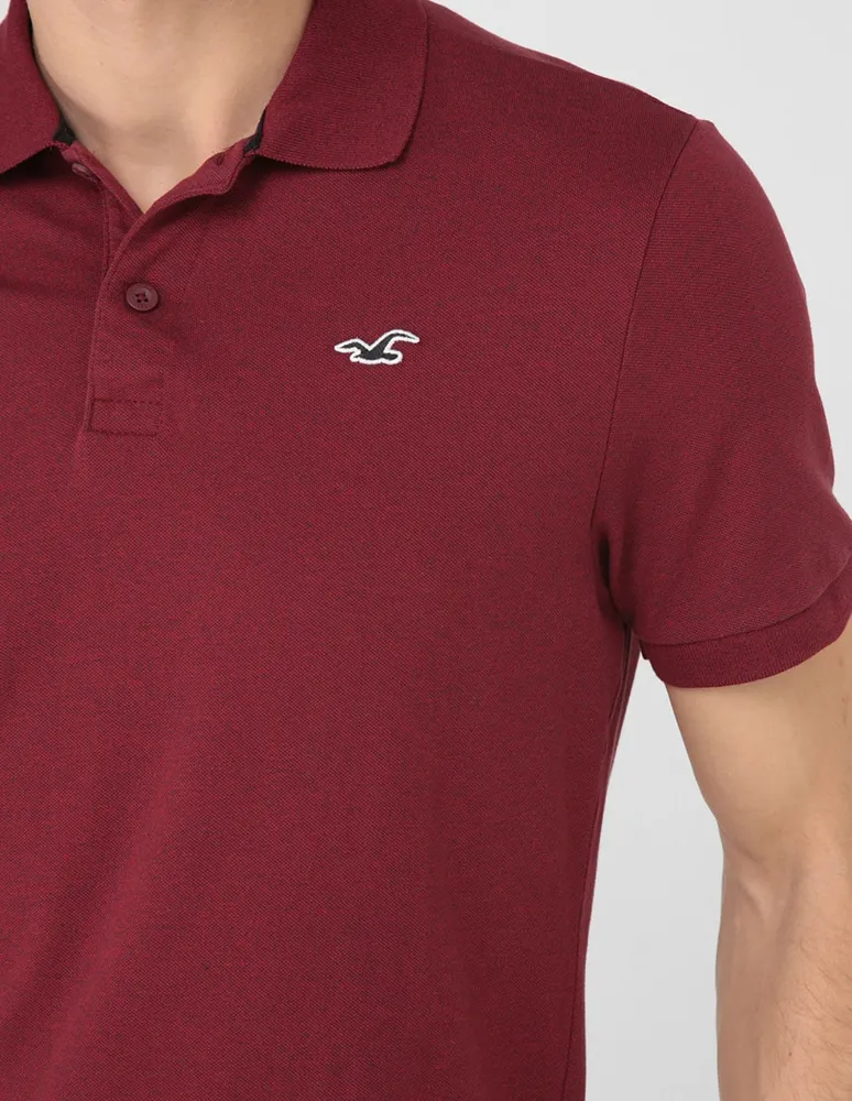 Playera tipo polo Hollister estampado logo para hombre