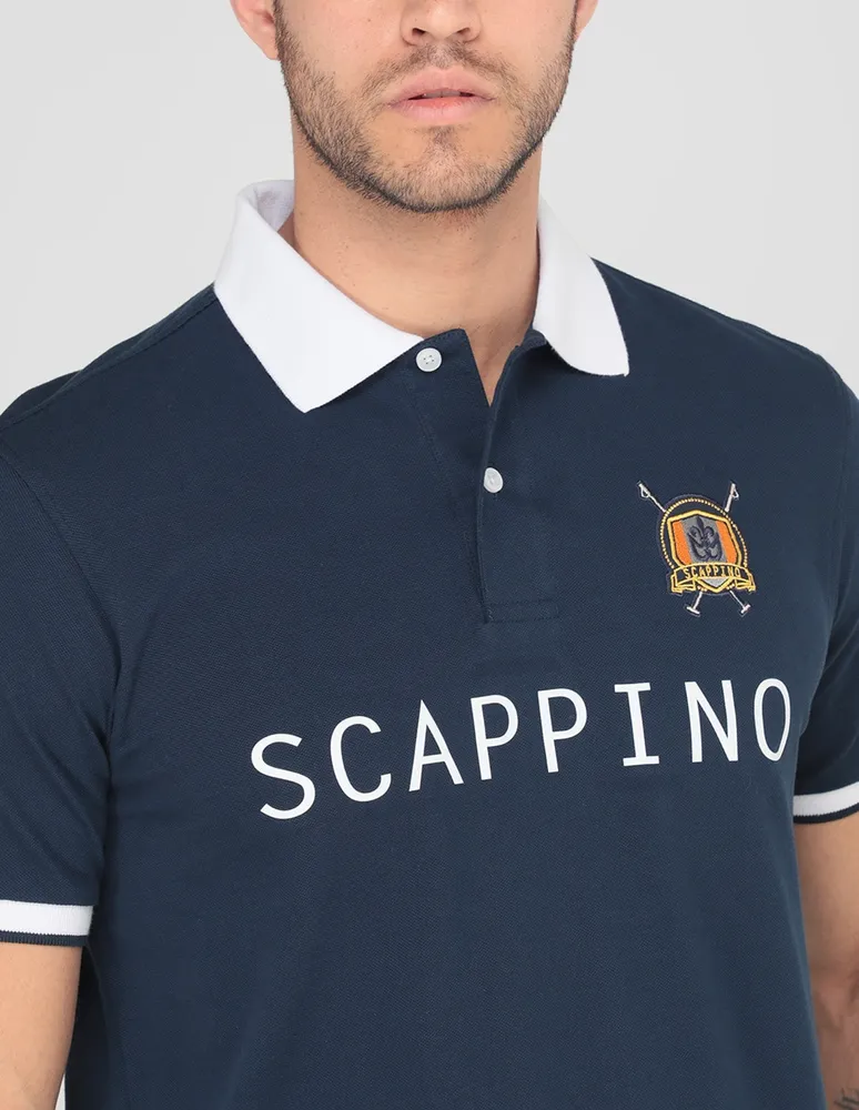 Playera tipo polo Scappino estampado logo para hombre