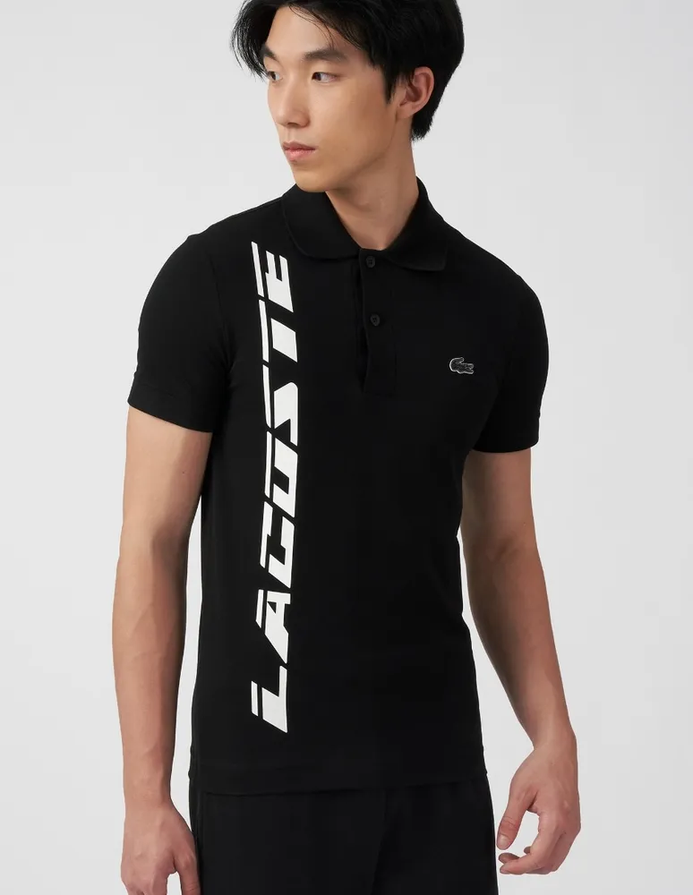 Playera lacoste negra online hombre