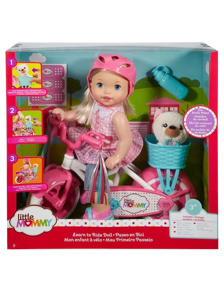 Muñeca little mommy best sale mattel paseo con burbujas