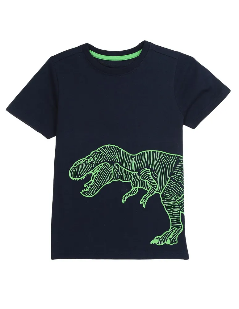 Playera Piquenique estampado dinosaurio manga corta para ni o