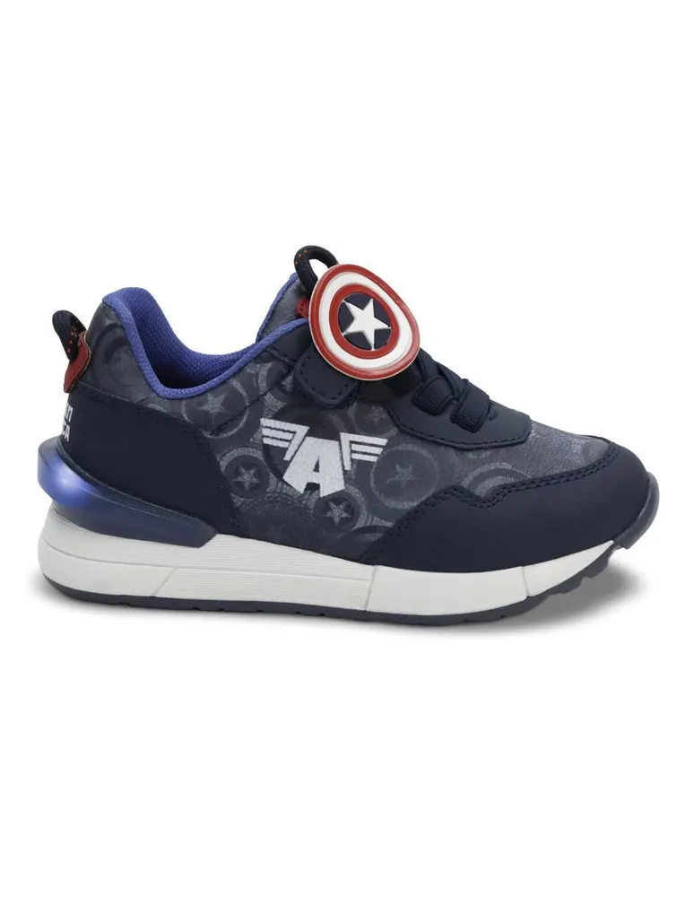 MARVEL Tenis Marvel con luz LED para ni o Capit n Am rica Paseo