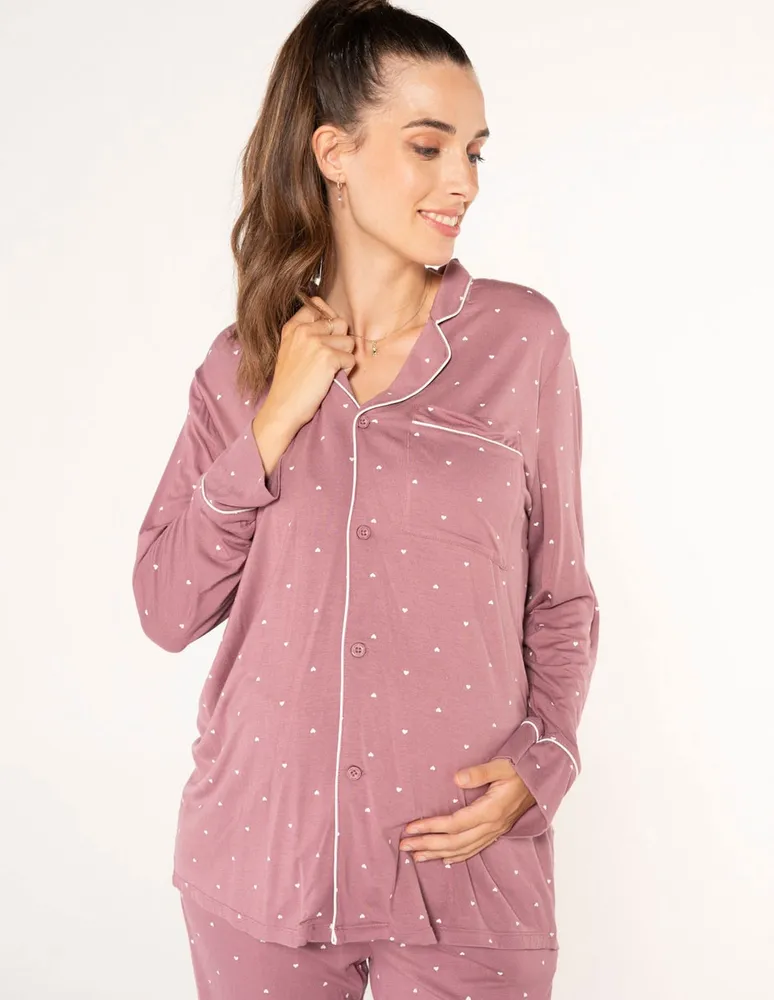 OH MA Playera pijama para mujer de maternidad Oh Ma lunares