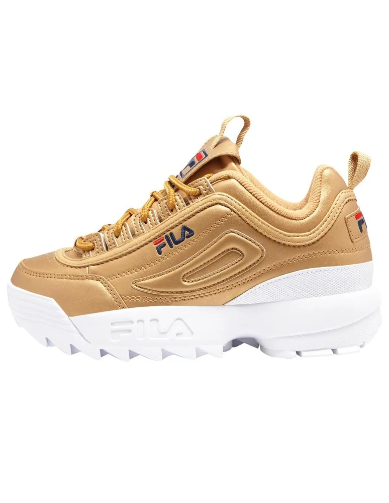 Zapatos fila color outlet blanco y dorado