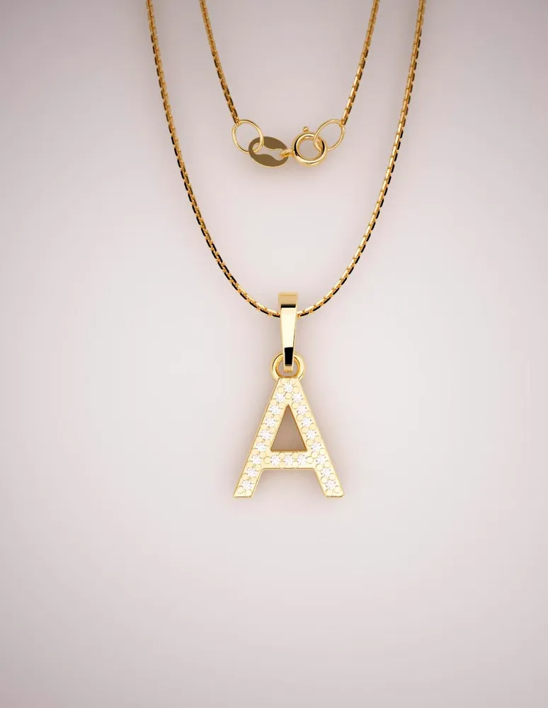 FONELLI Dije de letras Fonelli Dije de oro amarillo 14 k diamante