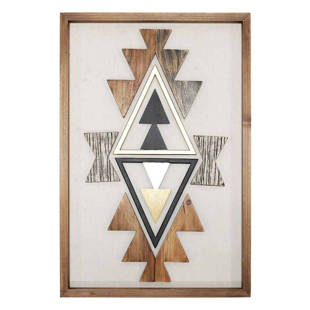 At Home 16X24 Wood Tribal Wall Art Green Tree Mall