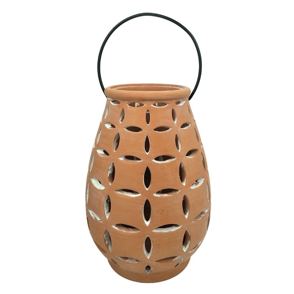 At Home Tracey Boyd Natural Ceramic Lantern, 6" Green Tree Mall