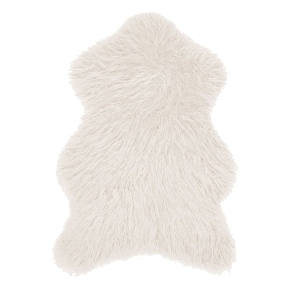 At Home Altai Ivory Mongolian Faux Fur Accent Rug, 3x5 Green Tree Mall