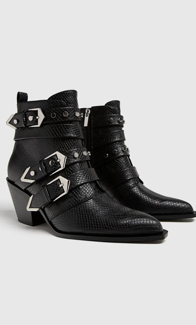 Botines negros hebillas cheap