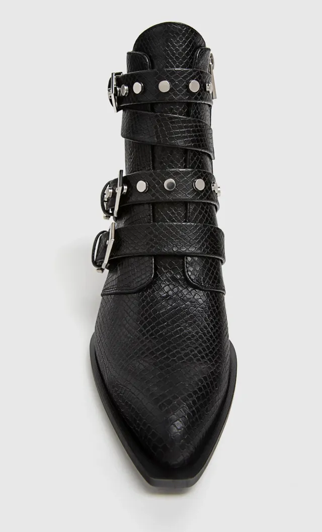 Botines hotsell negros hebillas