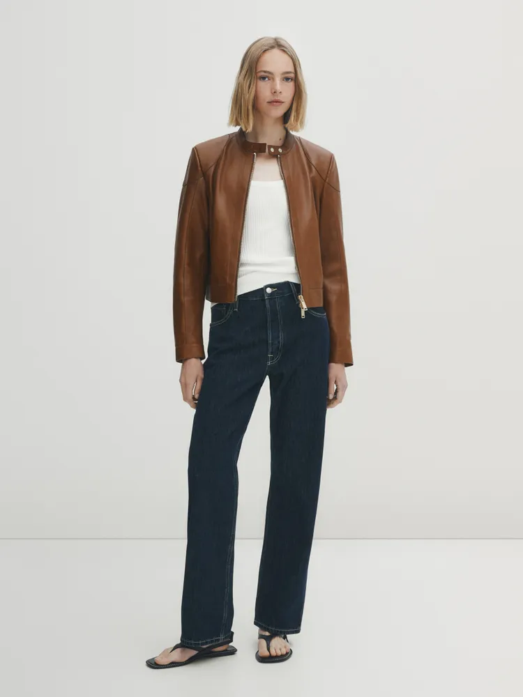 Chamarras de piel on sale massimo dutti mujer