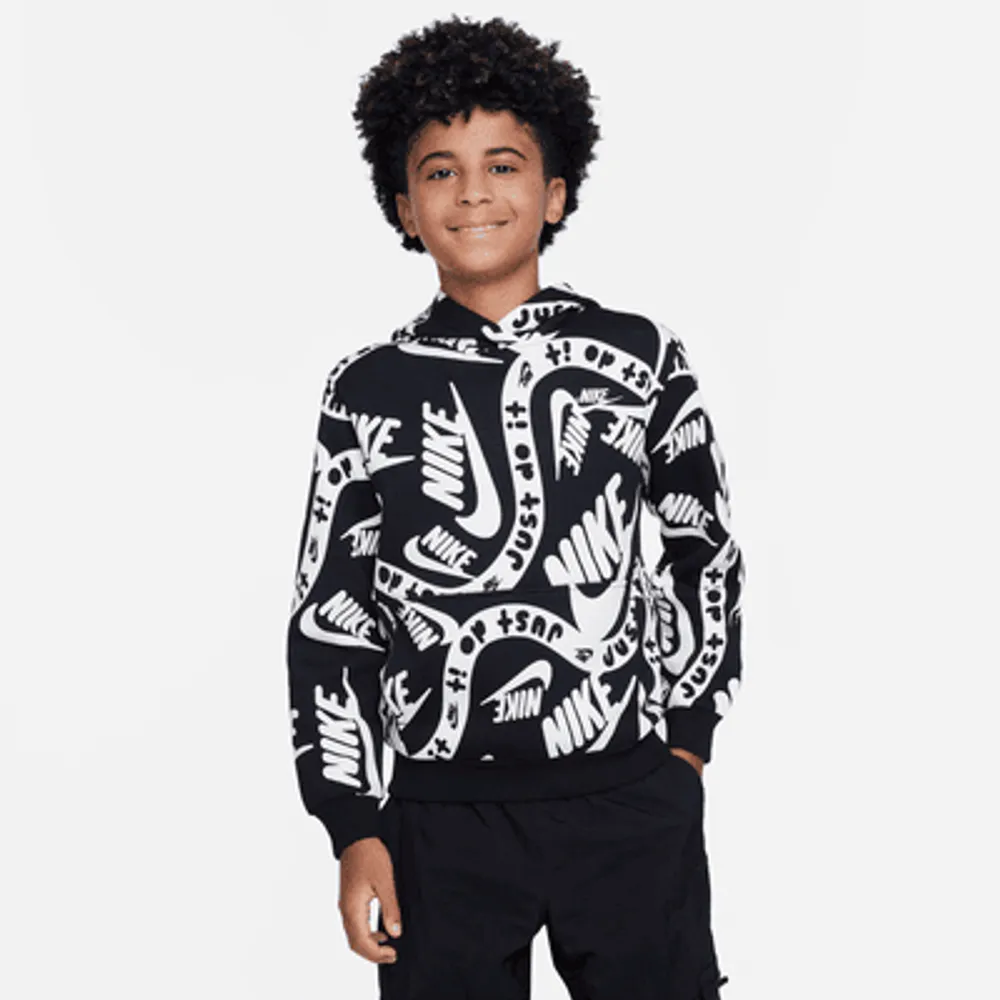 Nike Sportswear Club Fleece Big Kids Printed Pullover Hoodie