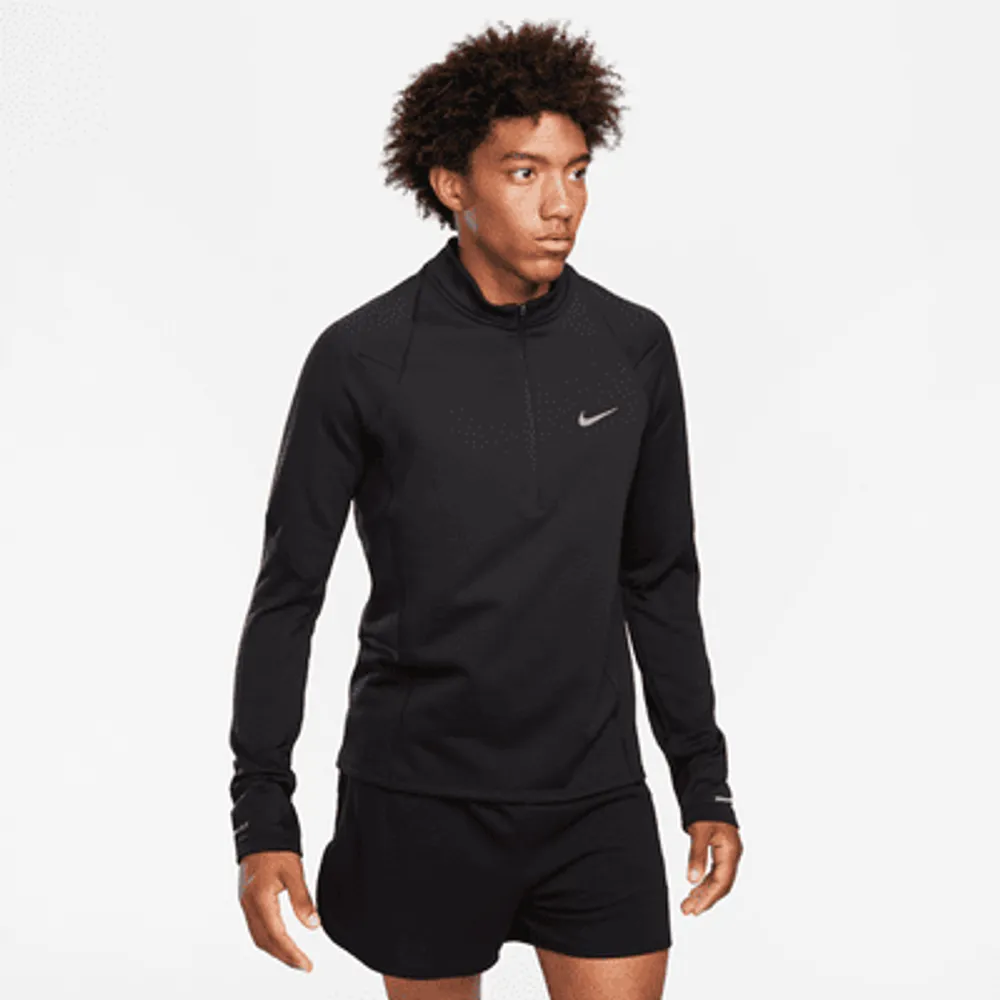 Black zip best sale running top