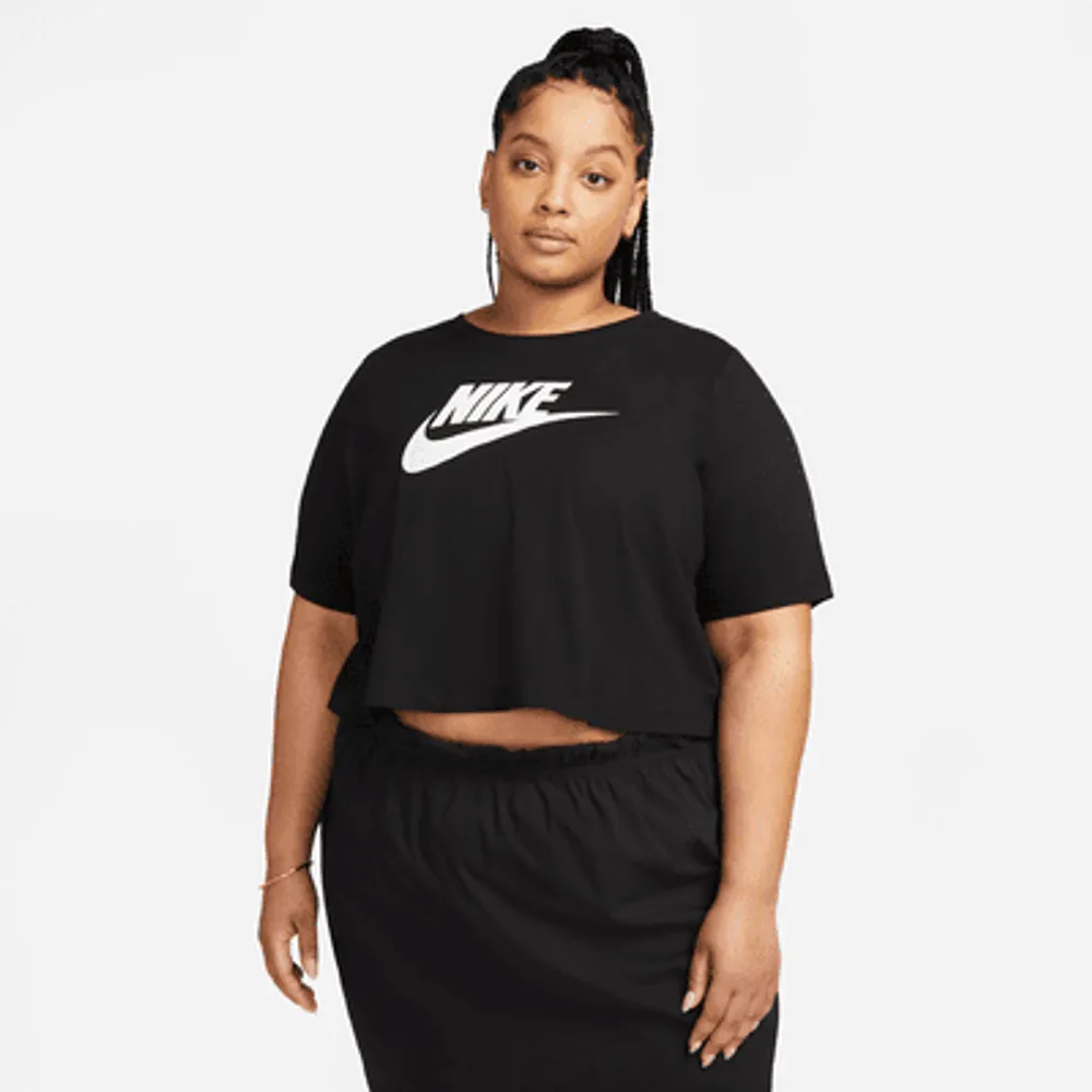 Nike Sportswear Essential Women s Cropped Logo T Shirt Plus Size