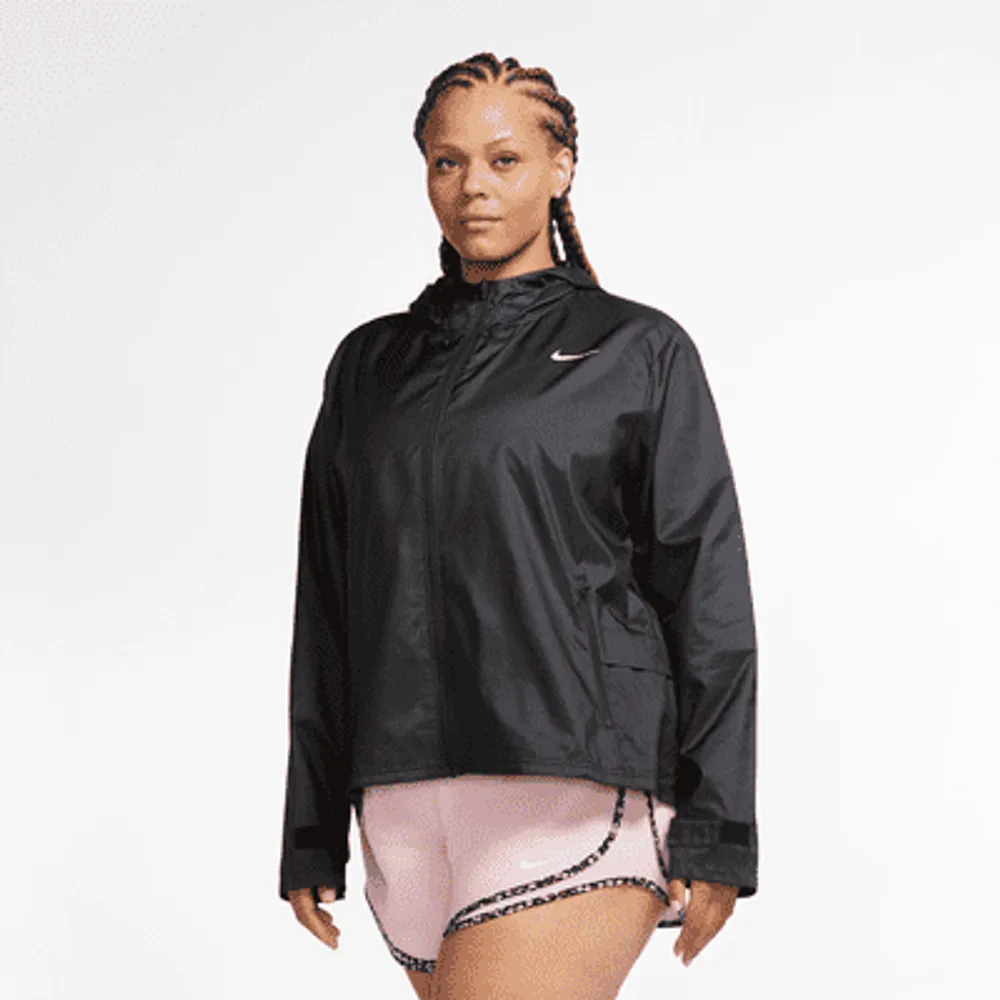 Nike essential hooded cheap women's running jacket black