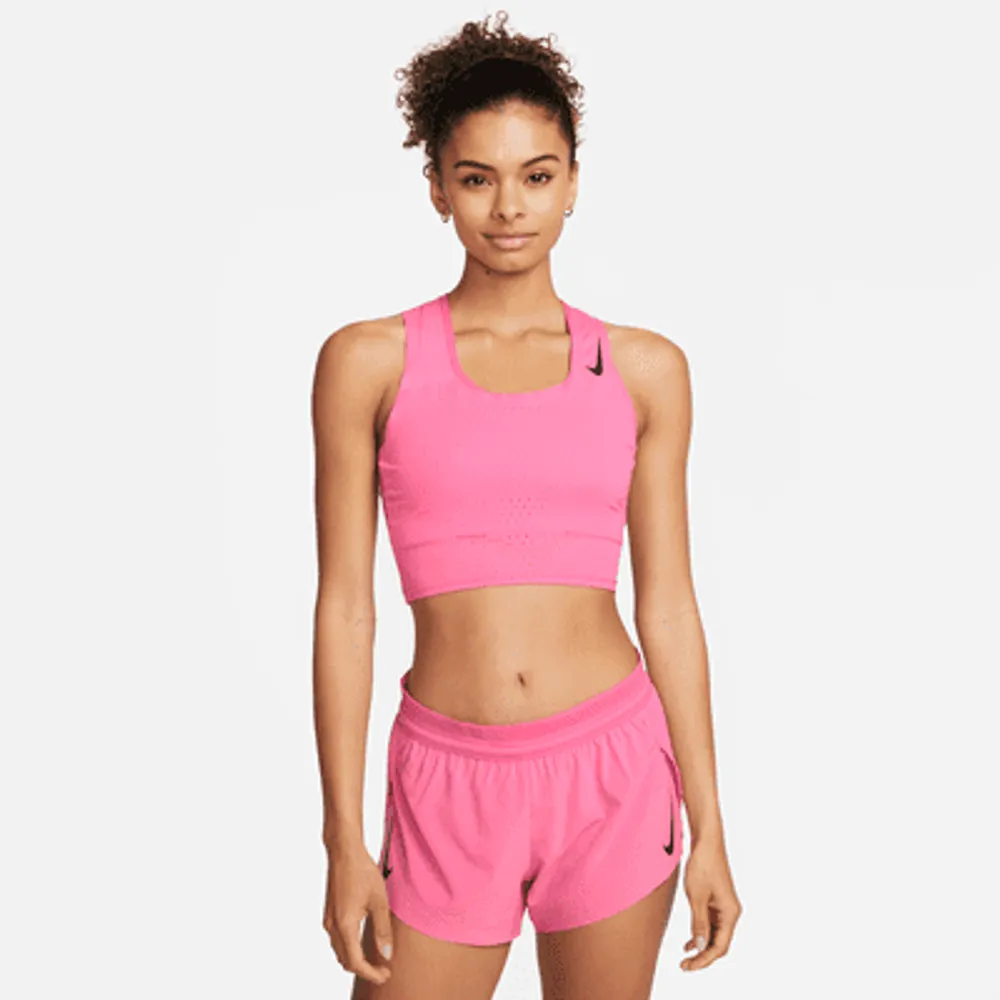 Nike crop top on sale pink