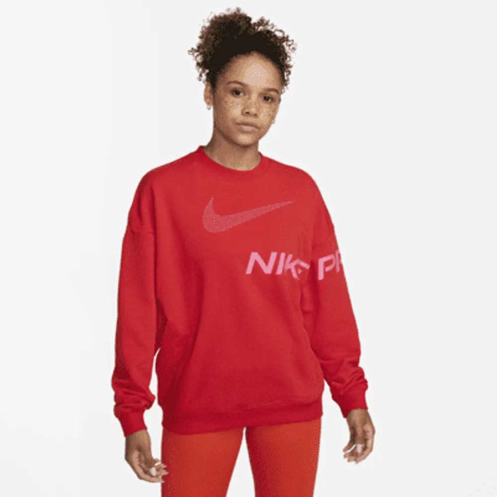 Nike Dri FIT Get Fit Women s French Terry Graphic Crew Neck