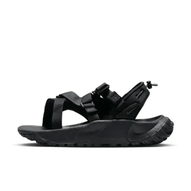 Nike sandals hot sale all black