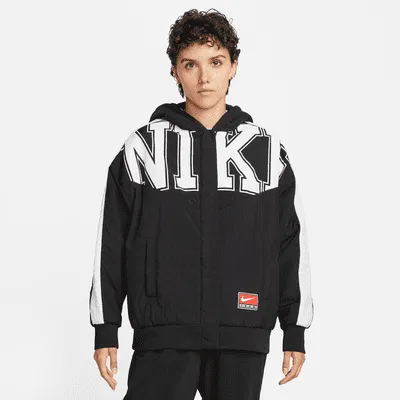 Nike Sportswear fashion Team Nike Women's Jacket, DQ6609-010, Medium, Black/White,$120