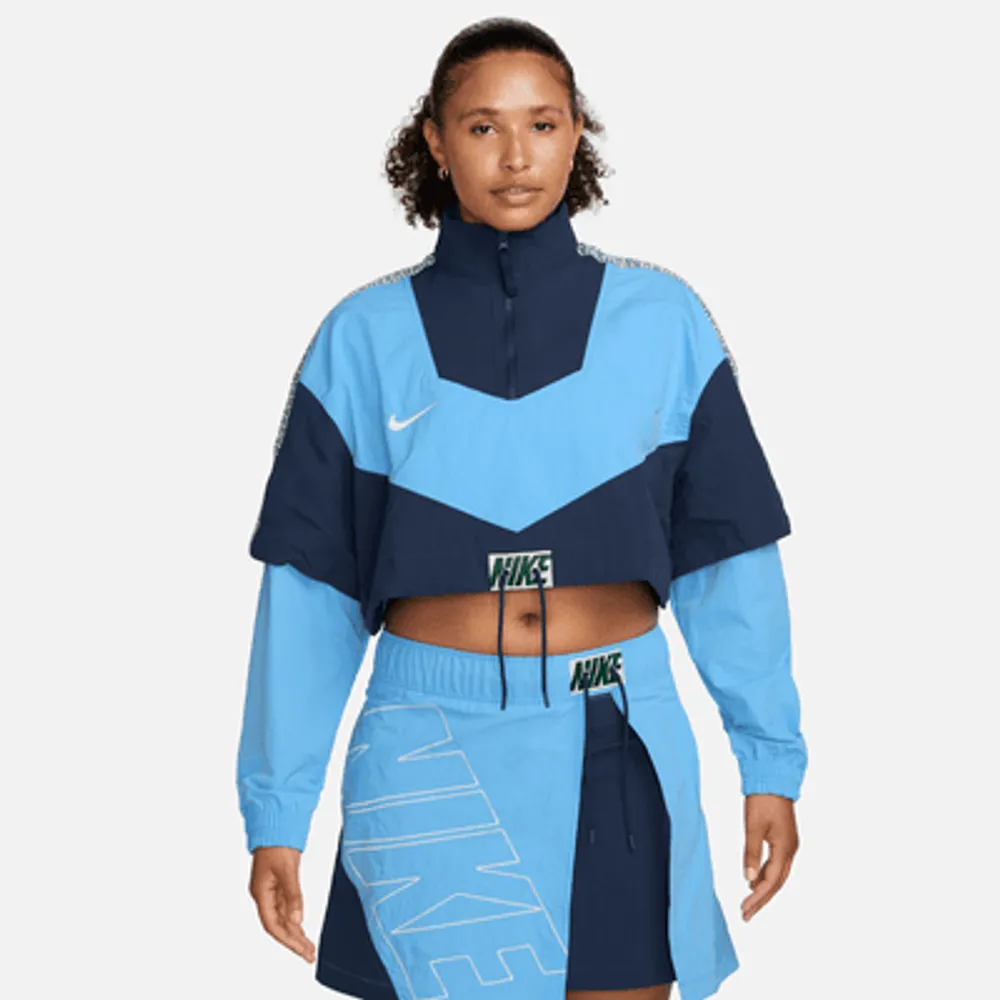 Nike sportswear cropped track jacket deals