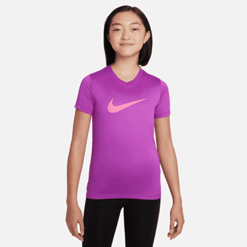 Nike dri fit shop shirts women's v neck