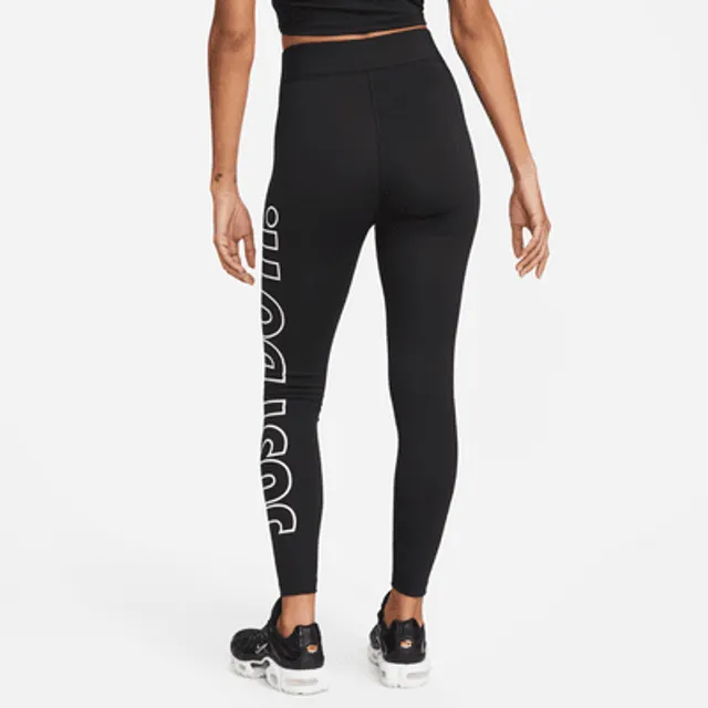 Nike leggings sale with metallic logo