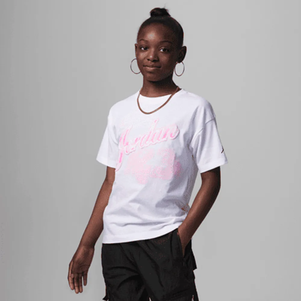 Pink and gray jordan clearance shirt
