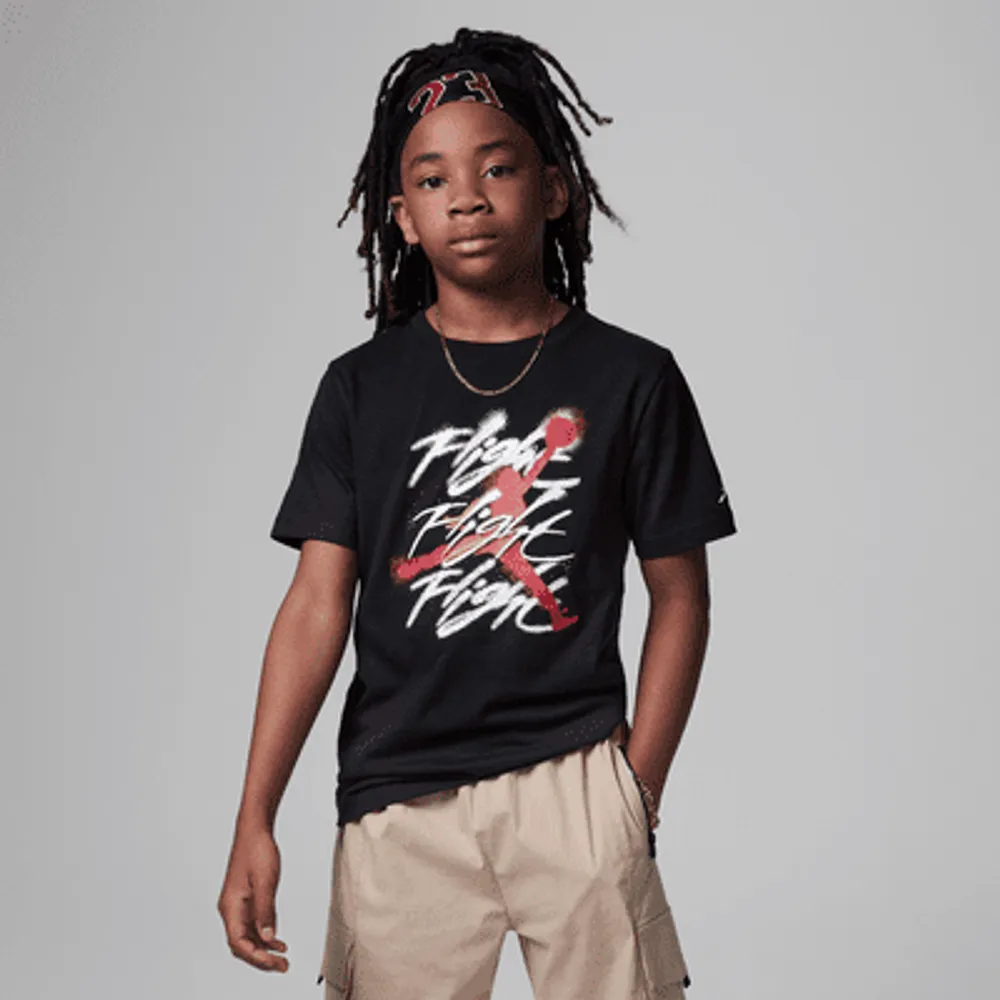 Nike Jordan Jumpman Flight Sprayed Tee Big Kids T Shirt. Nike