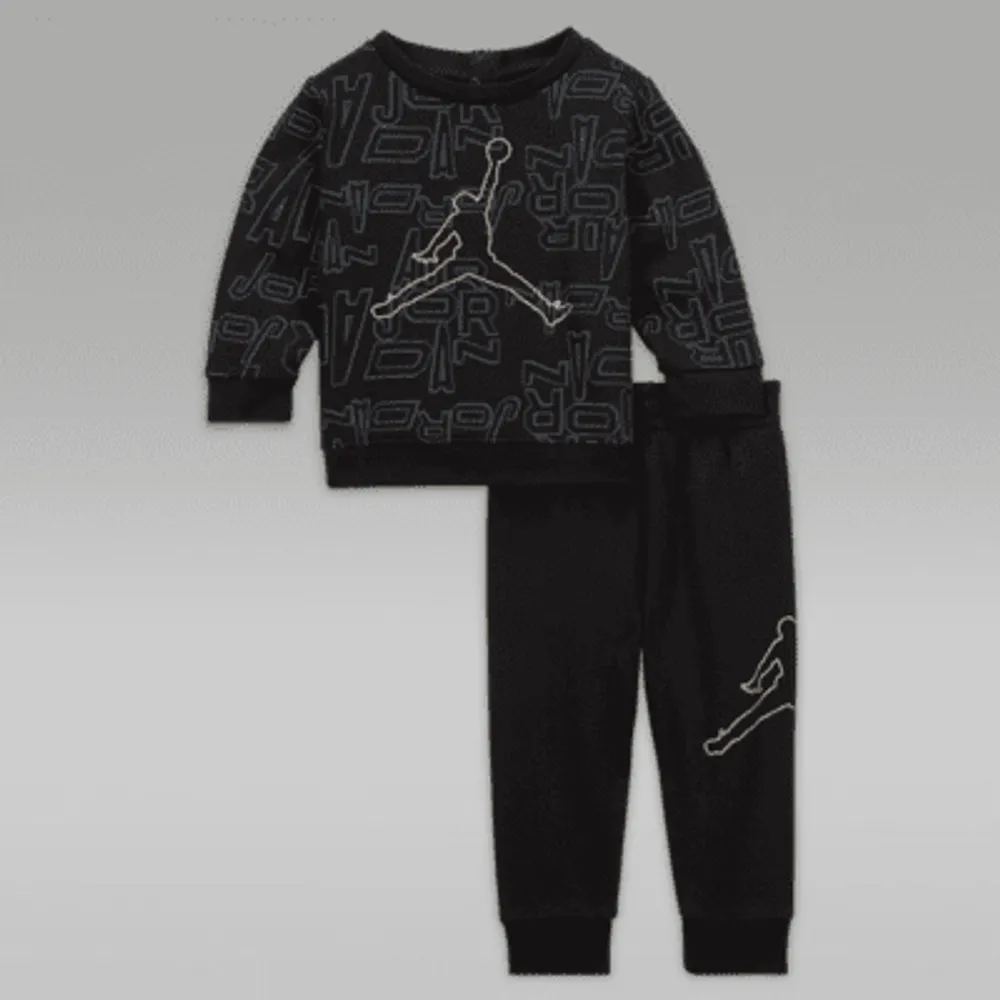 Nike Jordan Take Flight Black and Gold Crew Set Baby 2 Piece Set
