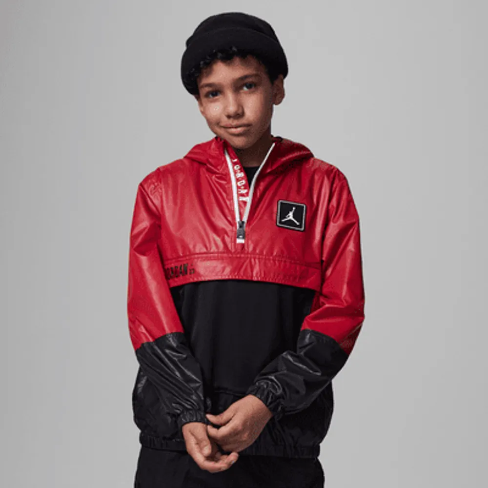 Nike Jordan Half-Zip Windbreaker Big Kids Jacket. Nike.com | The