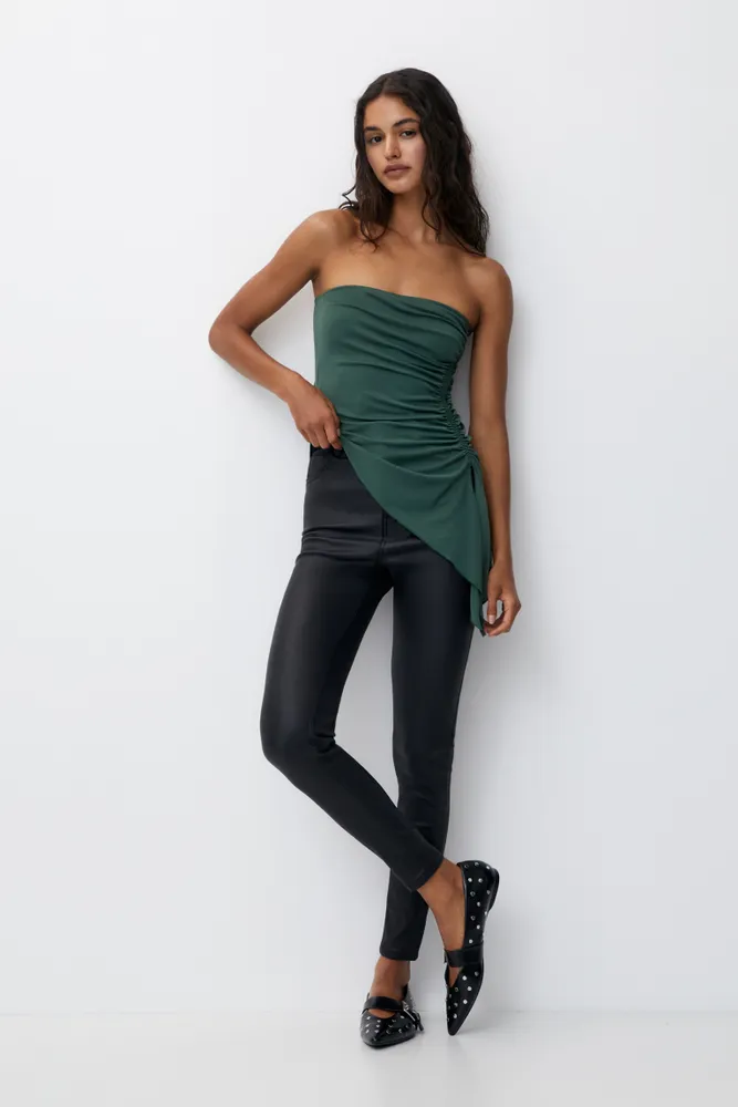 Pantalon tiro top alto coating