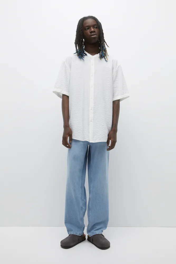 Camisa cuello mao best sale pull and bear