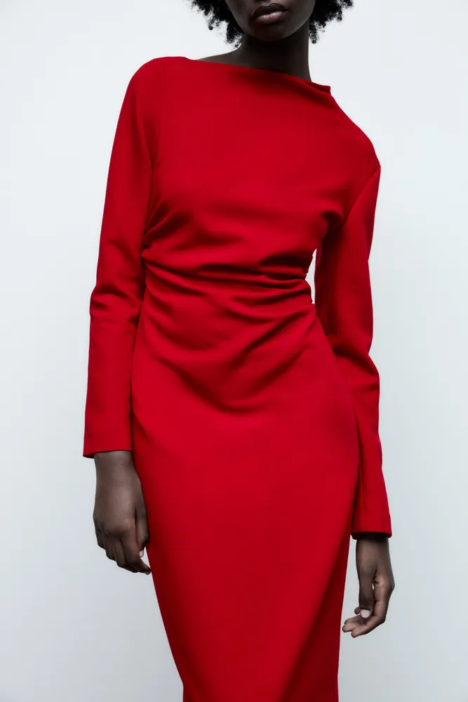 draped sheath dress zara