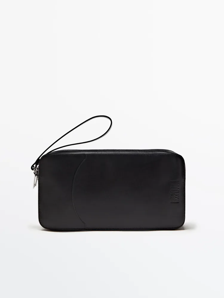 Zara Leather toiletry bag with embossed detail Mall of America®