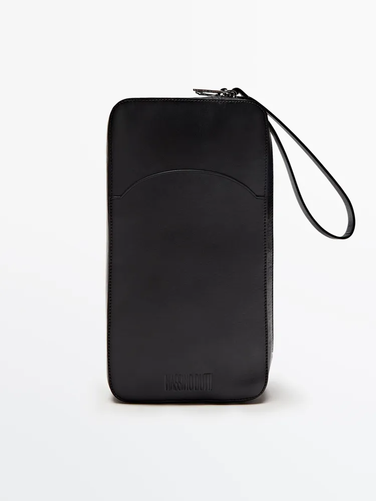 Zara Leather toiletry bag with embossed detail Mall of America®