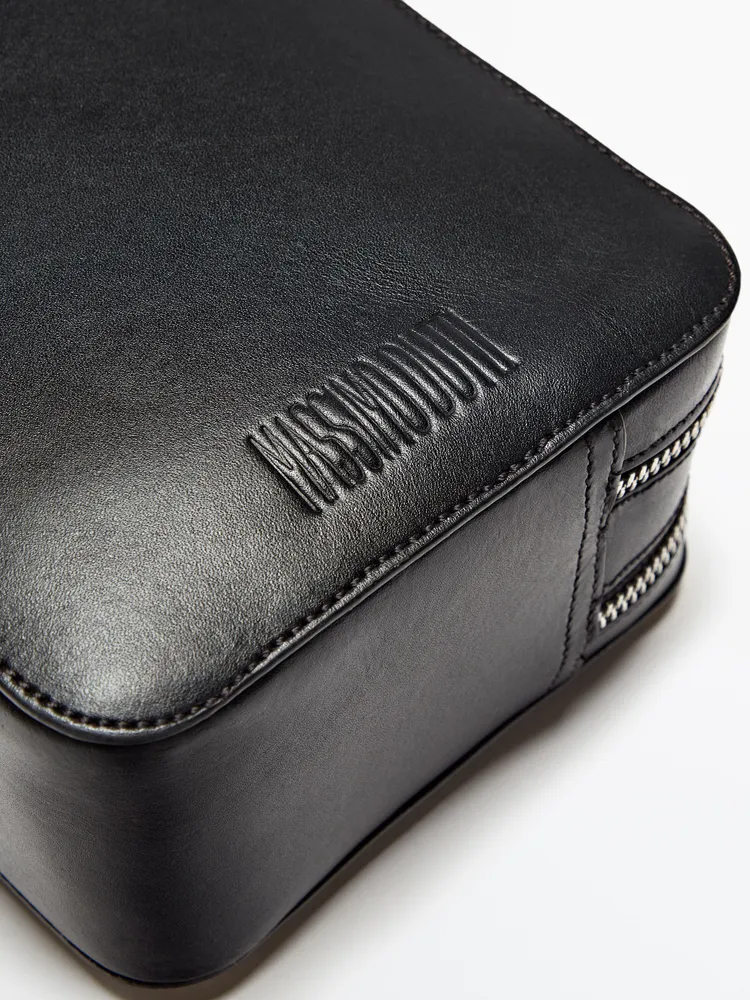 Zara Leather toiletry bag with embossed detail Mall of America®