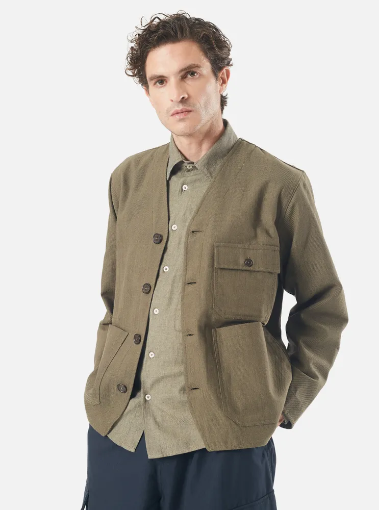 Universal Works Cabin Jacket Olive Kyo Cotton | King's Cross