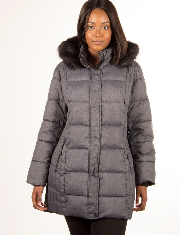 Coats Co Quilted coat with faux fur trim by Novelti 207 1199JA