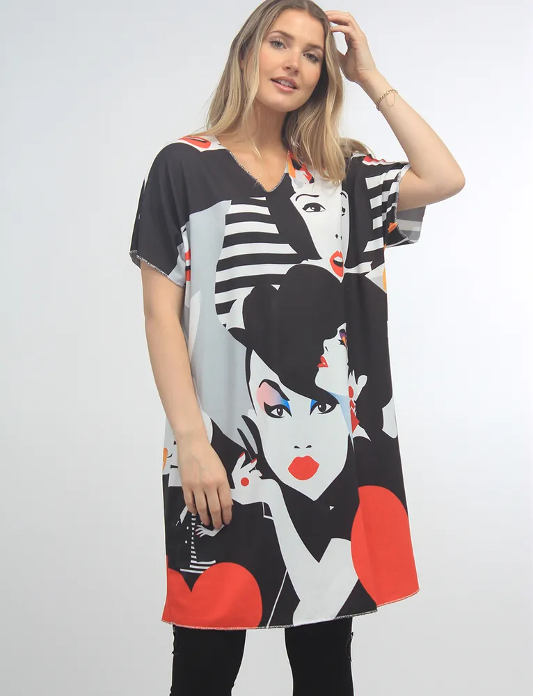 Face print t shirt dress deals
