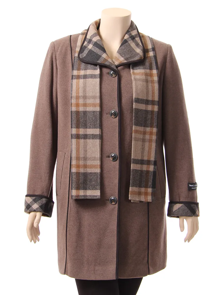 Coats Co Wool cashmere coat by Mona Lisa 263 D3792X TAUPE