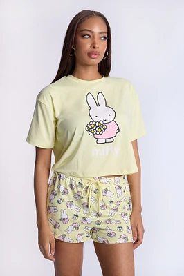 Aeropostale Miffy Super Soft Pajama Tee And Shorts 2-Piece Set at