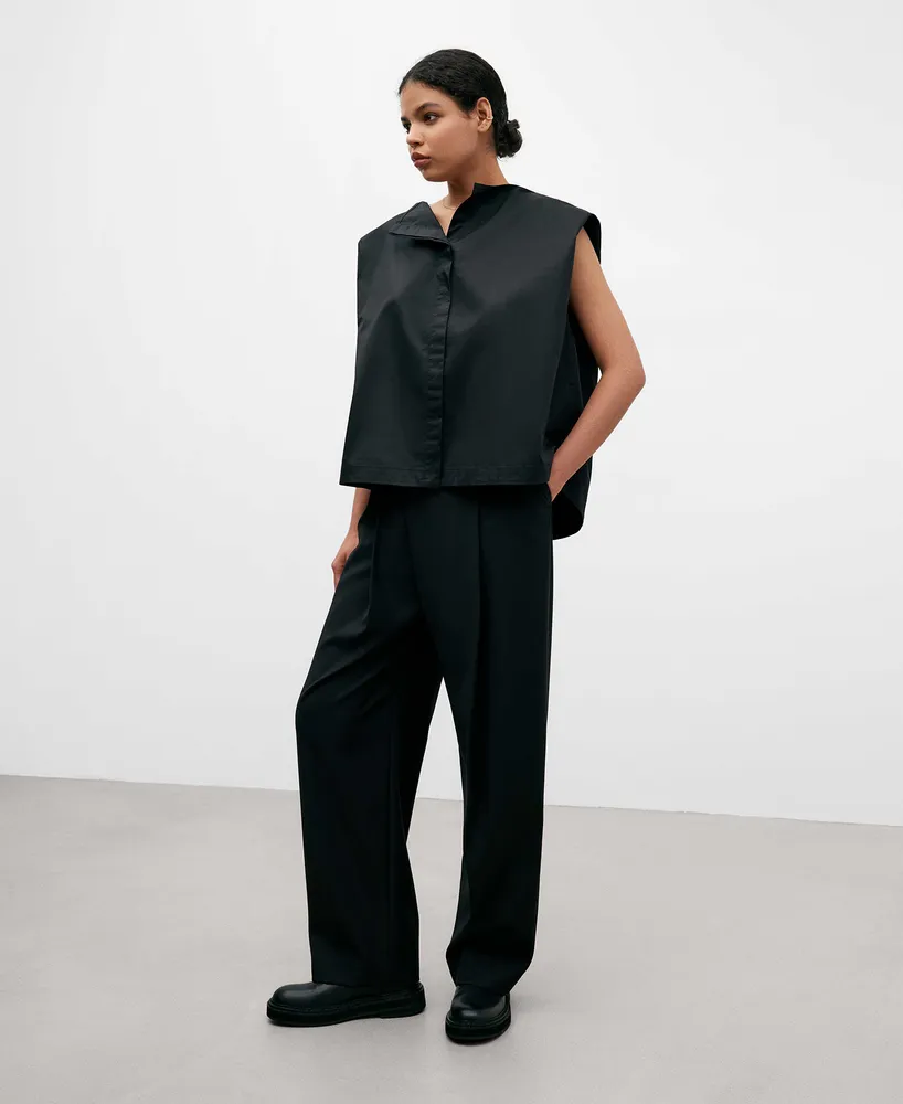 Camisa negra online algodon mujer