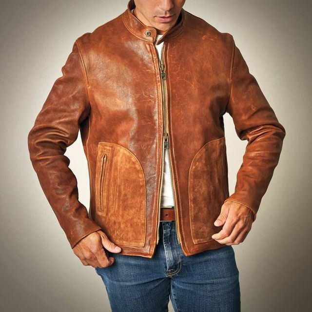 Schott unlined cafe racer jacket top