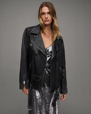 Black AllSaints Leather Biker Jackets for Women Yorkdale Mall