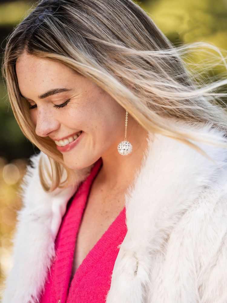 Large disco ball earrings sale