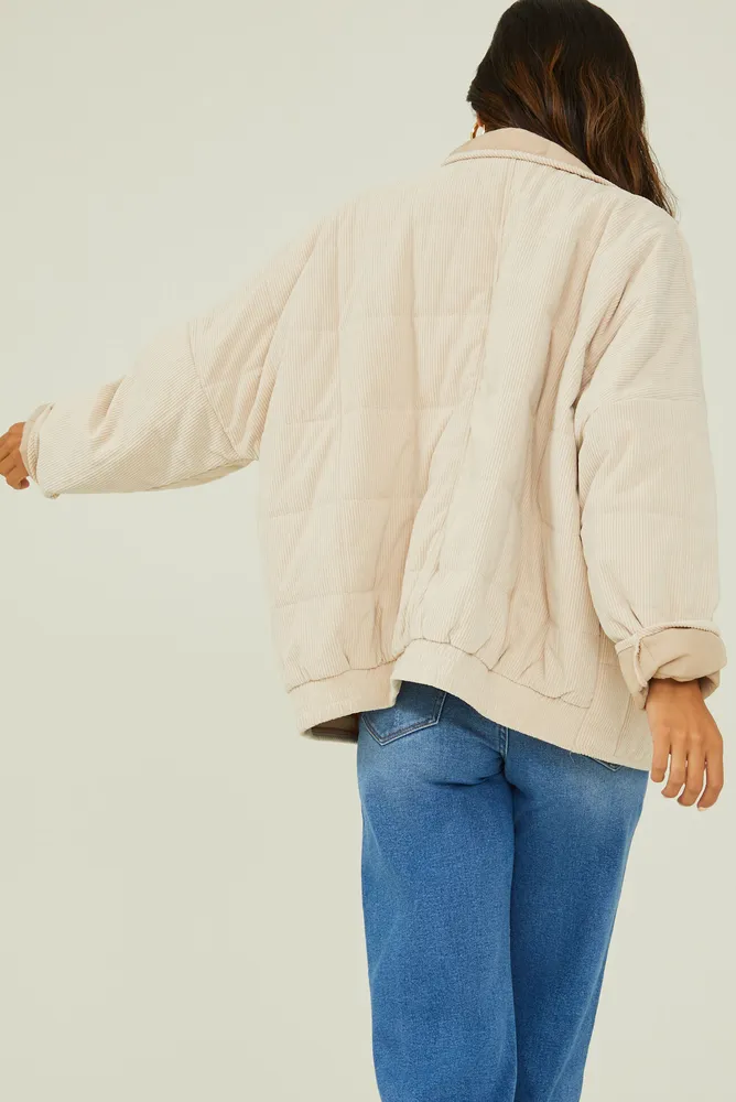 Corduroy quilted jacket store
