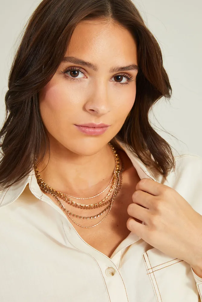 18k deals layered necklace