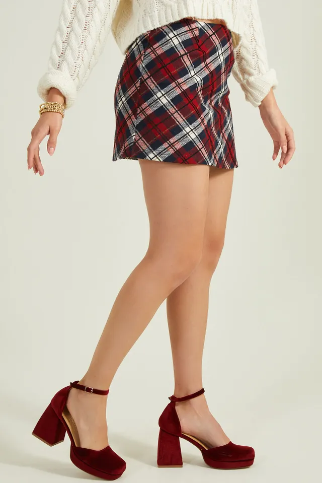Belk christmas plaid skirt hot sale