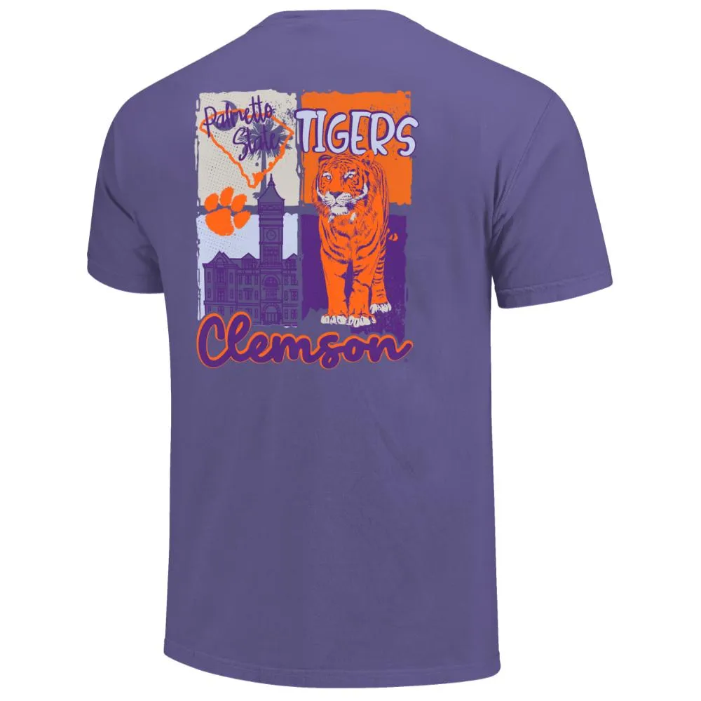 Alumni Hall Clemson Campus Color Squares Comfort Colors Tee